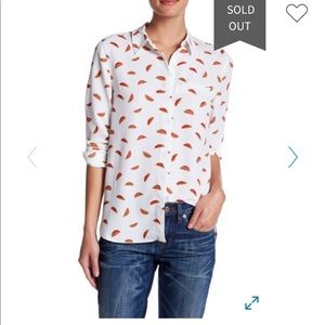 Cooper & Ella watermelon blouse xs